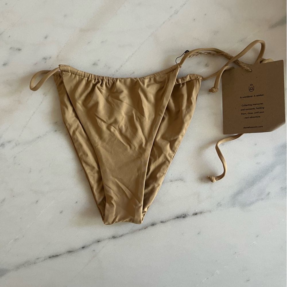 Stone‎ Fox Swim River Bottom Size Small in Tannin Adjustable Cheeky Brazilian - Picture 3 of 6